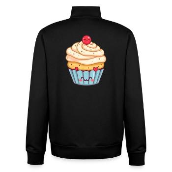 Gâteau Kawaii Cupcakes Kawaii Gâteau Kawaii - Sweat zippé unisexe en coton bio Stanley/Stella - noir - Dos - AI Model Male 185 light (185cm)
