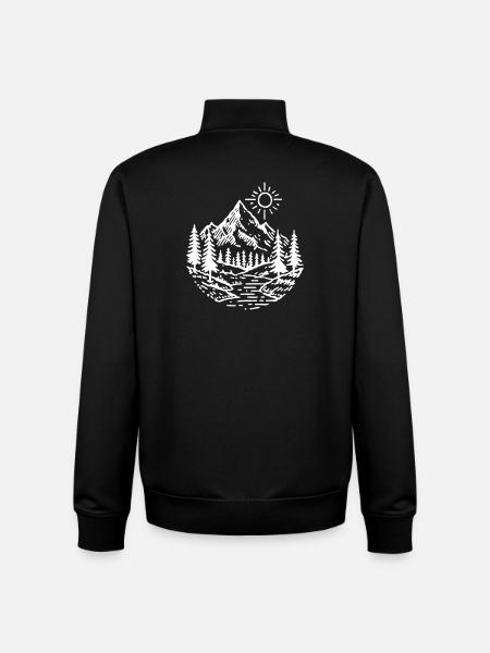 Mountains Landscape Forest - Unisex Organic Zip Sweatshirt by Stanley/Stella - black