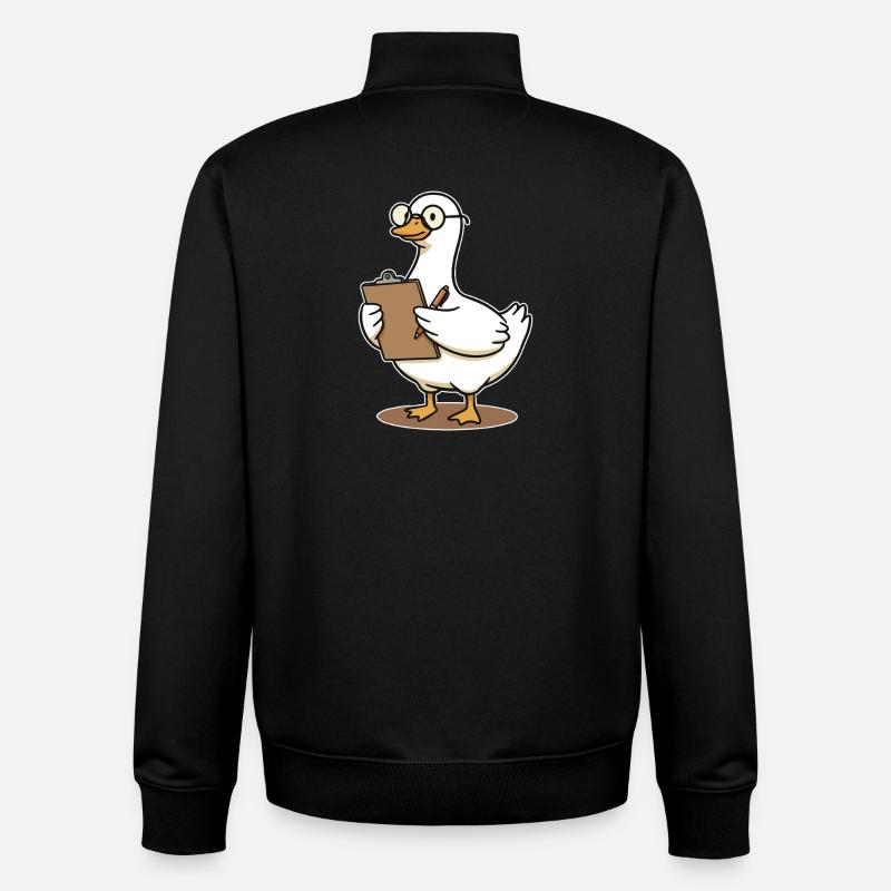 Duck with glasses Notepad - Unisex Organic Zip Sweatshirt by Stanley/Stella - black