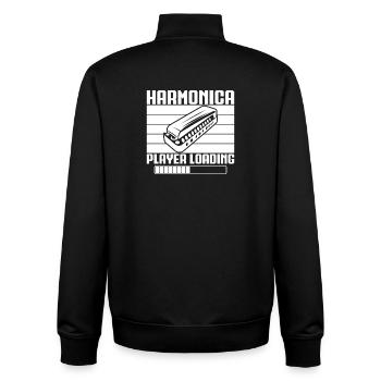 Harmonica Musican Player Loading Harmonica - Unisex Organic Zip Sweatshirt by Stanley/Stella - black - Back - AI Model Male 185 light (185cm)
