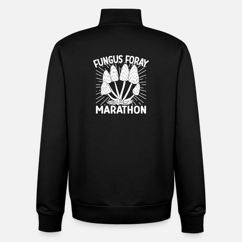 Champignon Marathon Champignon Morille - Sweat zippé unisexe en coton bio Stanley/Stella - noir