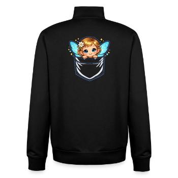 Angel Pocket Portal - Unisex Organic Zip Sweatshirt by Stanley/Stella - black - Back - AI Model Male 185 light (185cm)