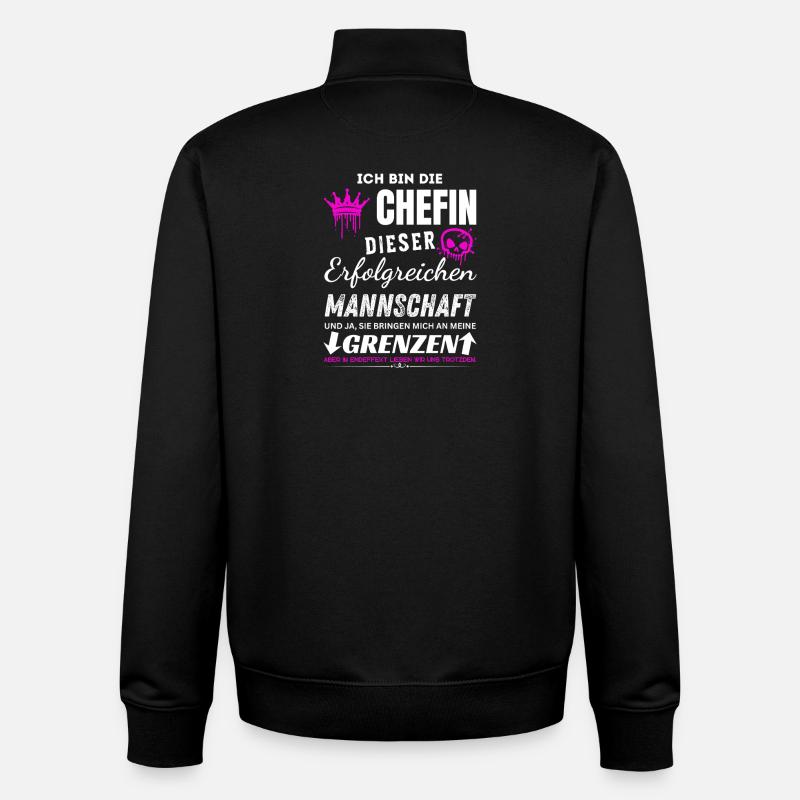 Chefin Erfolgreichen Mannschaft Chefin Geschenke - Unisex Organic Zip Sweatshirt by Stanley/Stella - black