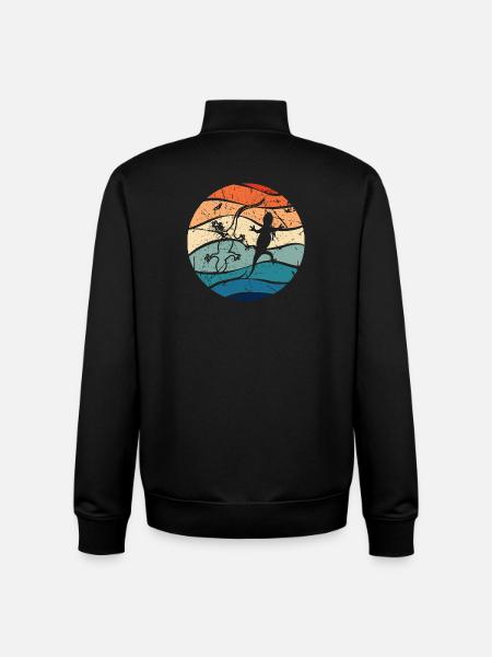 Gecko on the pastel beach - Unisex Organic Zip Sweatshirt by Stanley/Stella - black