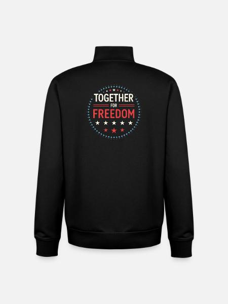 Together for Freedom – Sternabzeichen - Unisex Organic Zip Sweatshirt von Stanley/Stella - Schwarz