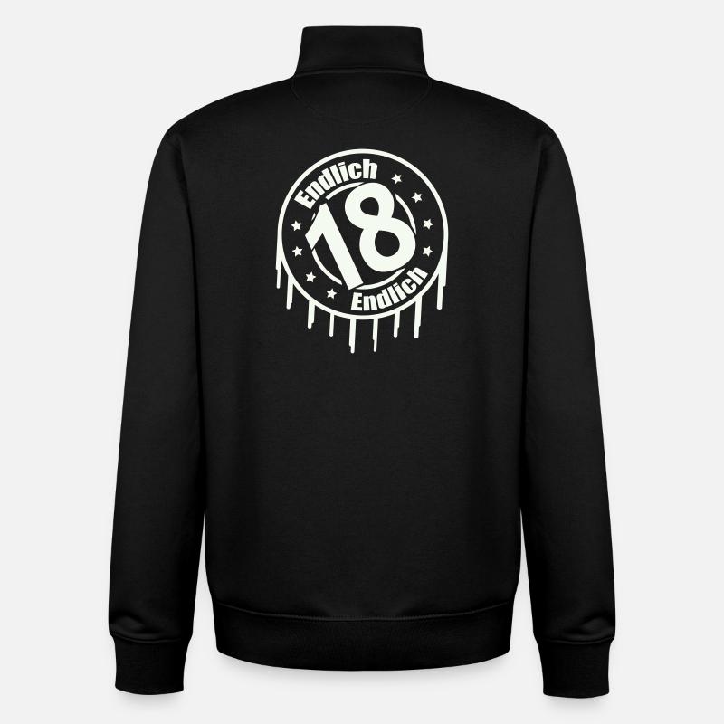 enfin 18 - Sweat zippé unisexe en coton bio Stanley/Stella - noir