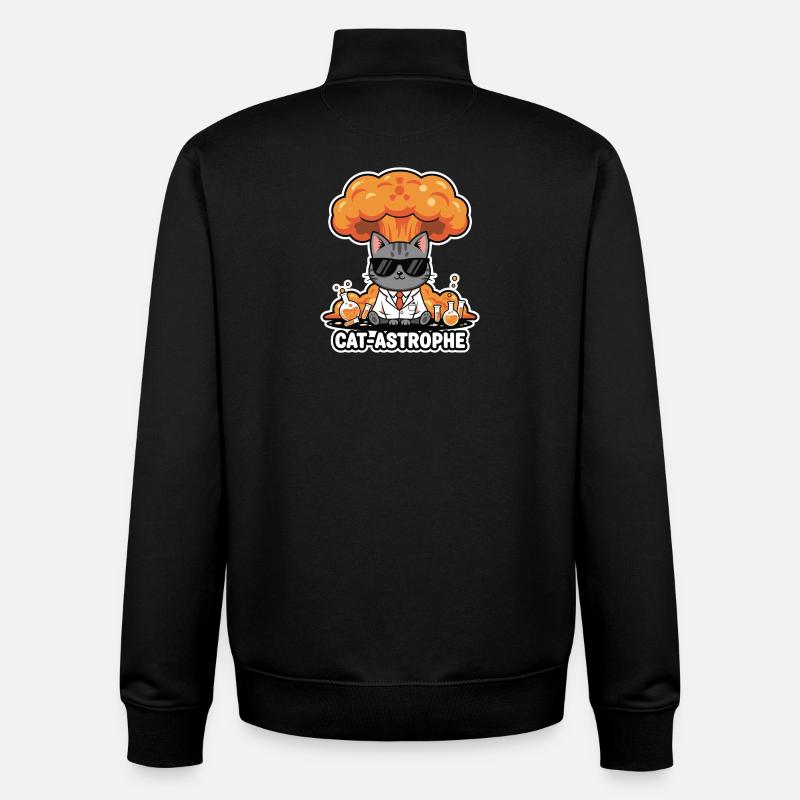 Katzen-Astrophe-Laborkittel - Unisex Organic Zip Sweatshirt von Stanley/Stella - Schwarz
