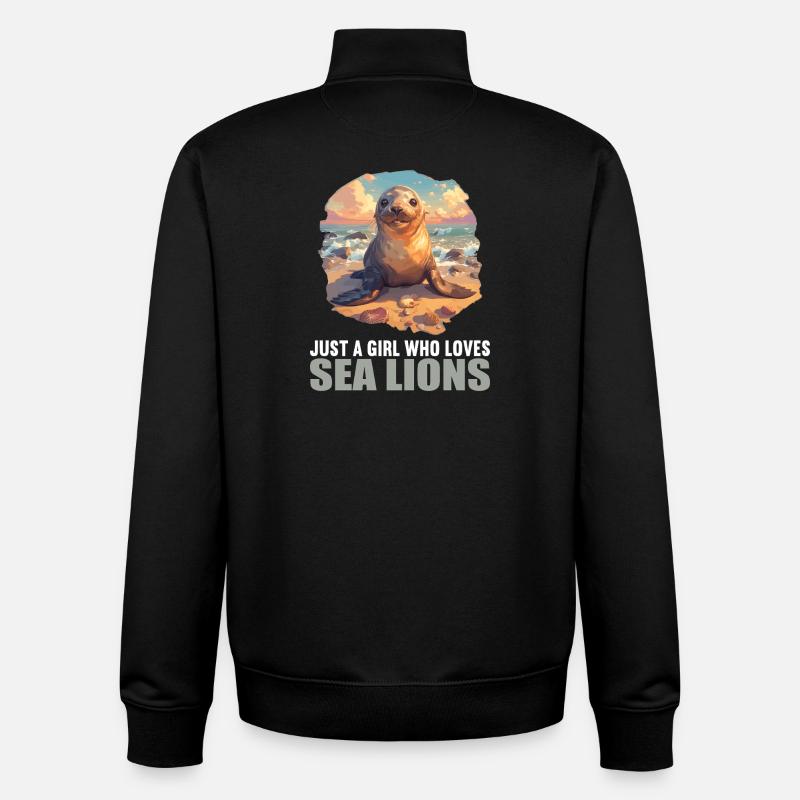 Lions de mer Lion de mer - Sweat zippé unisexe en coton bio Stanley/Stella - noir