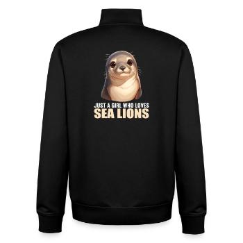 Sea Lions Sea Lion - Unisex Organic Zip Sweatshirt by Stanley/Stella - black - Back - AI Model Male 185 light (185cm)
