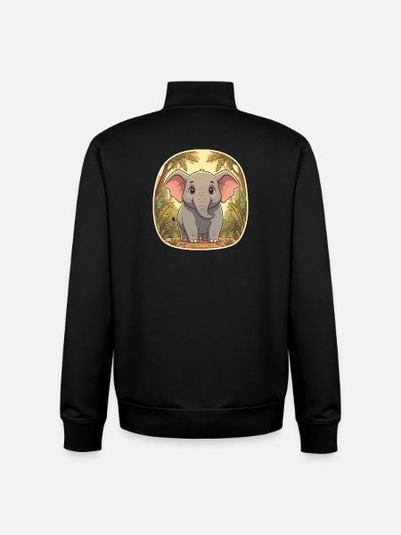 Little elephant in the jungle - Unisex Organic Zip Sweatshirt by Stanley/Stella - black