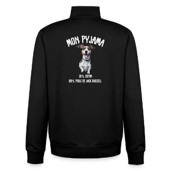 Jack Russell Hundepyjama-Humor - Unisex Organic Zip Sweatshirt von Stanley/Stella - Schwarz - Hinten - AI Model Male 185 light (185cm)