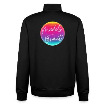 Mädels der Braut! Cool Neon Kreis Personalisierbar - Unisex Organic Zip Sweatshirt von Stanley/Stella - Schwarz - Hinten - AI Model Male 185 light (185cm)