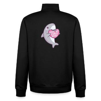Amour mignon des requins à la première morsure Drôle de Valentine - Sweat zippé unisexe en coton bio Stanley/Stella - noir - Dos - AI Model Male 185 light (185cm)