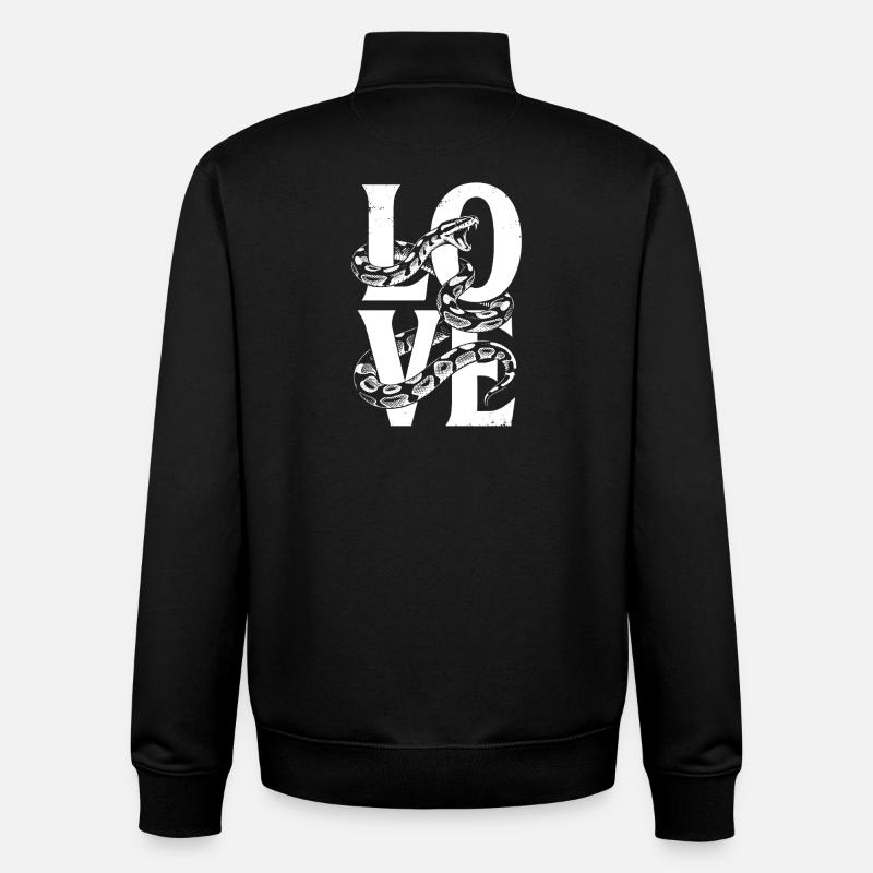 Königspython Schlangen LOVE Terrarium Python - Unisex Organic Zip Sweatshirt von Stanley/Stella - Schwarz