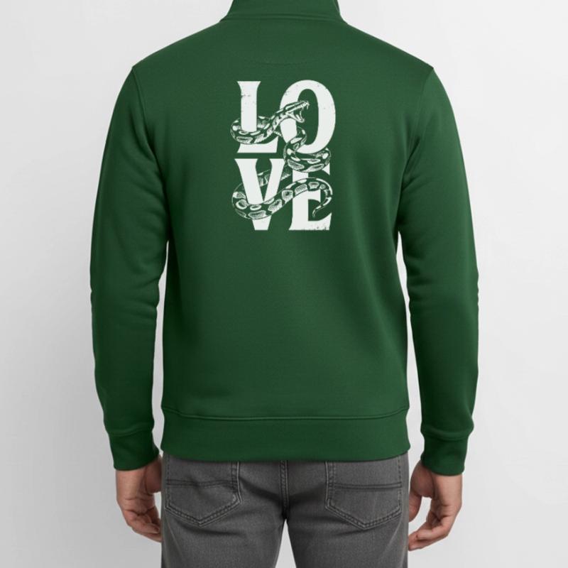 Königspython Schlangen LOVE Terrarium Python Unisex Organic Zip Sweatshirt von Stanley/Stella