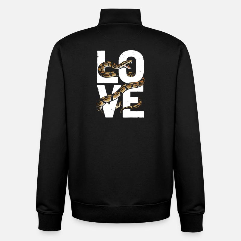 Königspython Schlangen LOVE Terrarium Python - Unisex Organic Zip Sweatshirt von Stanley/Stella - Schwarz