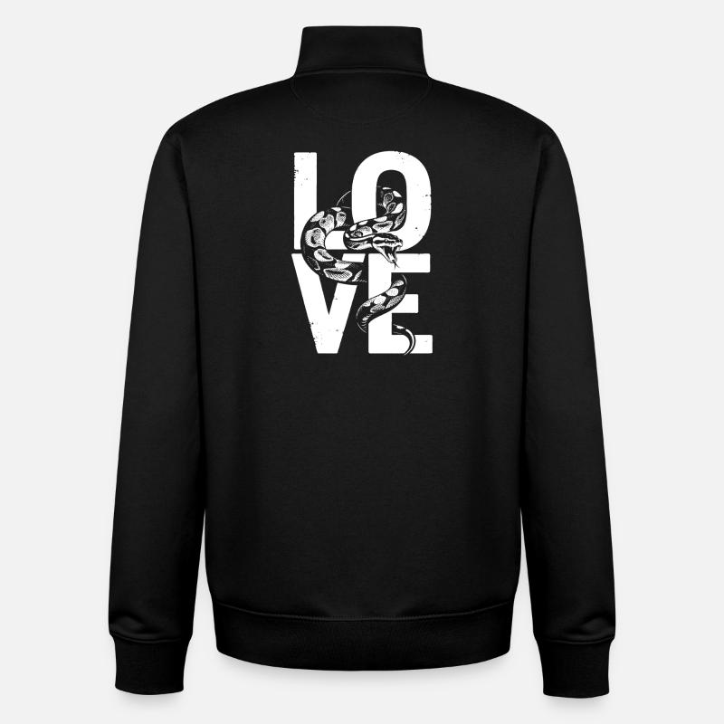 Königspython Schlangen LOVE Terrarium Python - Unisex Organic Zip Sweatshirt von Stanley/Stella - Schwarz