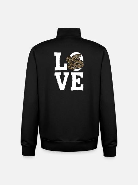 Königspython Schlangen LOVE Terrarium Python - Unisex Organic Zip Sweatshirt von Stanley/Stella - Schwarz
