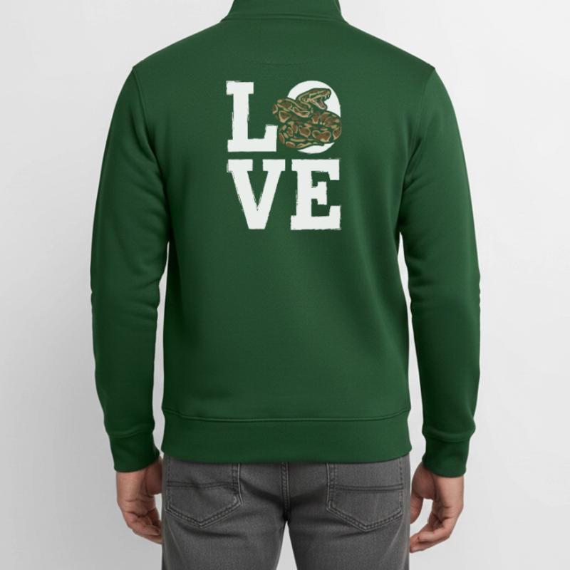 King Python Snakes LOVE Terrarium Python Unisex Organic Zip Sweatshirt by Stanley/Stella