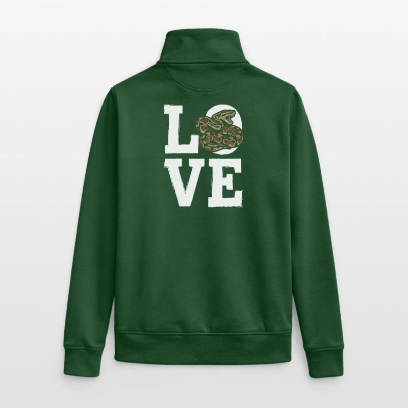 King Python Snakes LOVE Terrarium Python Unisex Organic Zip Sweatshirt by Stanley/Stella