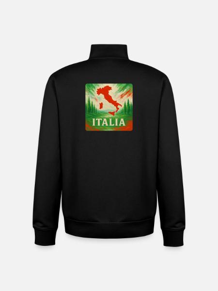 Italy Travel Design - Unisex Organic Zip Sweatshirt by Stanley/Stella - black