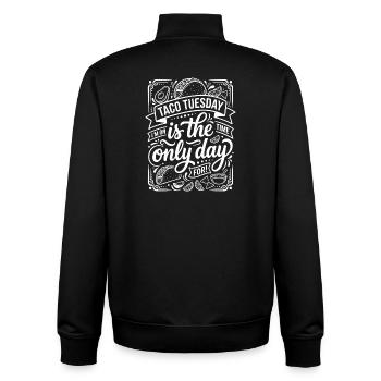 Taco Tuesday – Der einzige Tag - Unisex Organic Zip Sweatshirt von Stanley/Stella - Schwarz - Hinten - AI Model Male 185 light (185cm)