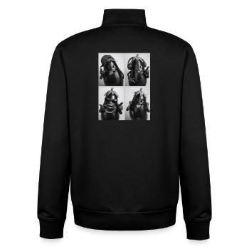 Eggplant - Unisex Organic Zip Sweatshirt von Stanley/Stella - Schwarz - Hinten - AI Model Male 185 light (185cm)