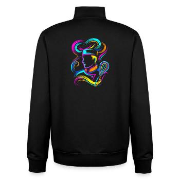 Bakker - Unisex sweater met rits van biologisch katoen Stanley/Stella - zwart - Achter - AI Model Male 185 light (185cm)