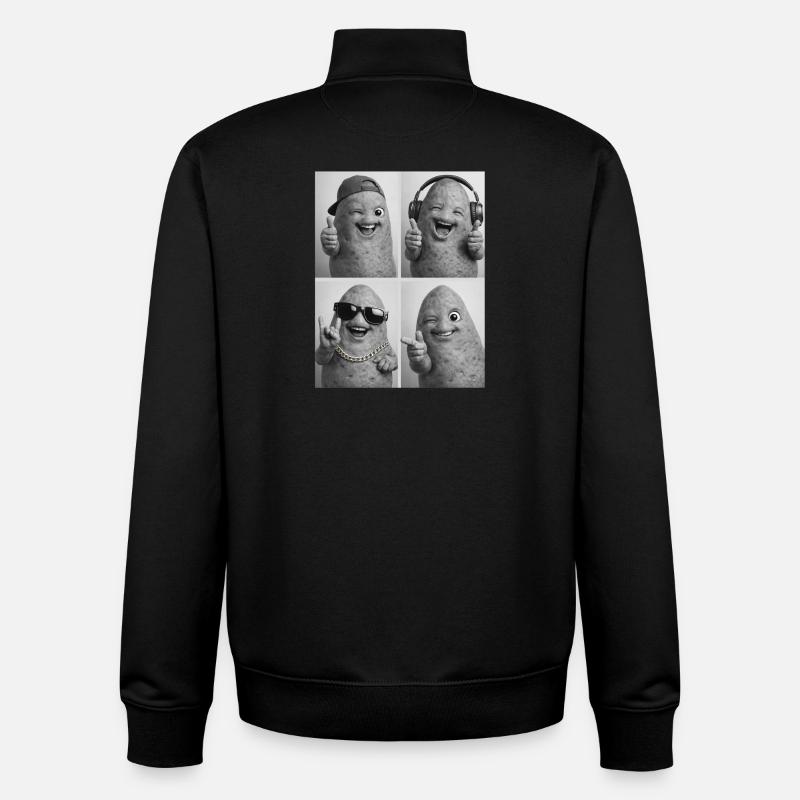 Patate douce - Sweat zippé unisexe en coton bio Stanley/Stella - noir