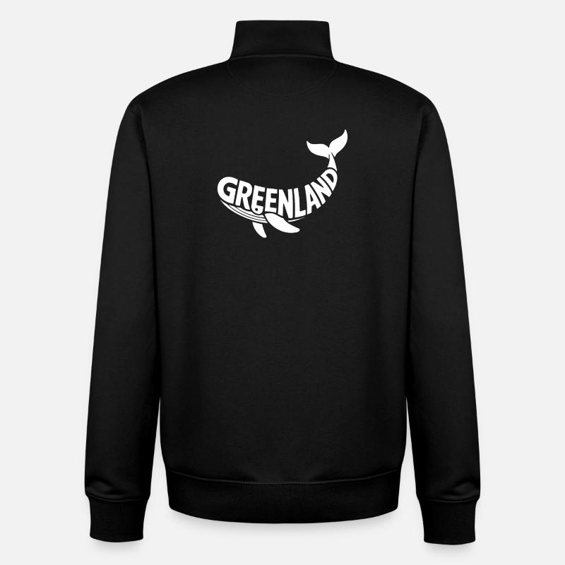 Lettrage de la baleine du Groenland - Sweat zippé unisexe en coton bio Stanley/Stella - noir