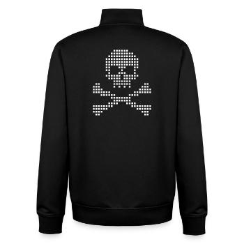 Pixel Schädel und gekreuzte Knochen - Unisex Organic Zip Sweatshirt von Stanley/Stella - Schwarz - Hinten - AI Model Male 185 light (185cm)