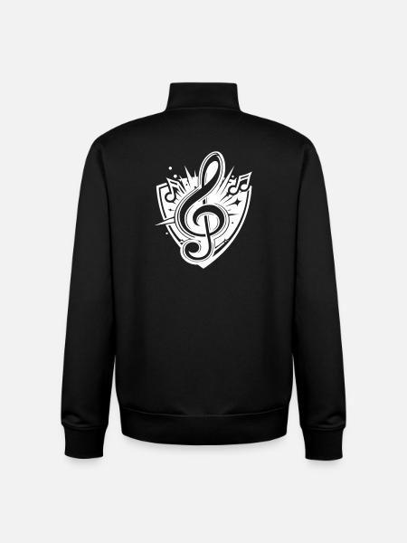clef music logo - Unisex Organic Zip Sweatshirt by Stanley/Stella - black