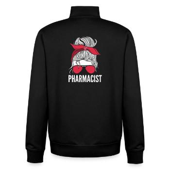 Messy Bun Pharmacist Pharmacist - Unisex Organic Zip Sweatshirt by Stanley/Stella - black - Back - AI Model Male 185 light (185cm)