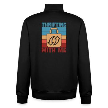 Thrift Shopper Thrifting With Me Thrift Store - Unisex Organic Zip Sweatshirt von Stanley/Stella - Schwarz - Hinten - AI Model Male 185 light (185cm)