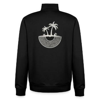 Tropical Vinyl Island Sunset Art - Unisex Organic Zip Sweatshirt von Stanley/Stella - Schwarz - Hinten - AI Model Male 185 light (185cm)