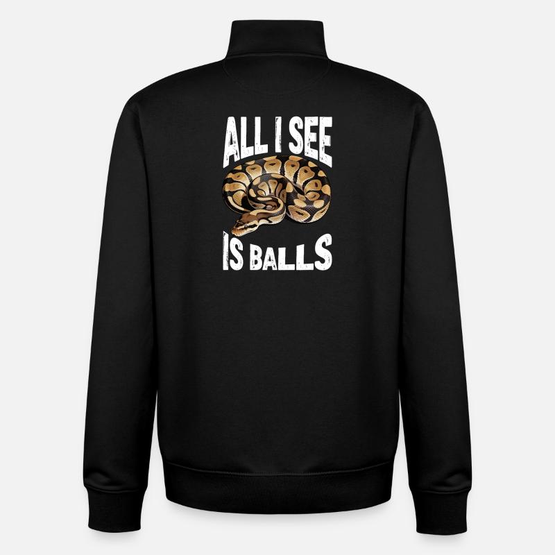 Königspython Schlangen Liebhaber Terrarium Python - Unisex Organic Zip Sweatshirt von Stanley/Stella - Schwarz