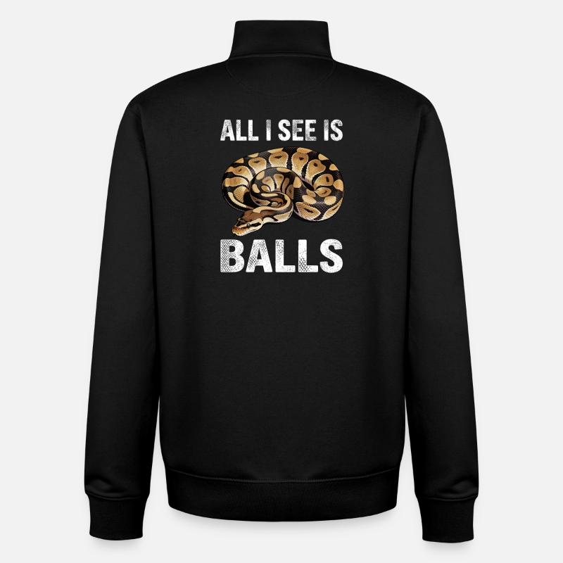 Königspython Schlangen Liebhaber Terrarium Python - Unisex Organic Zip Sweatshirt von Stanley/Stella - Schwarz