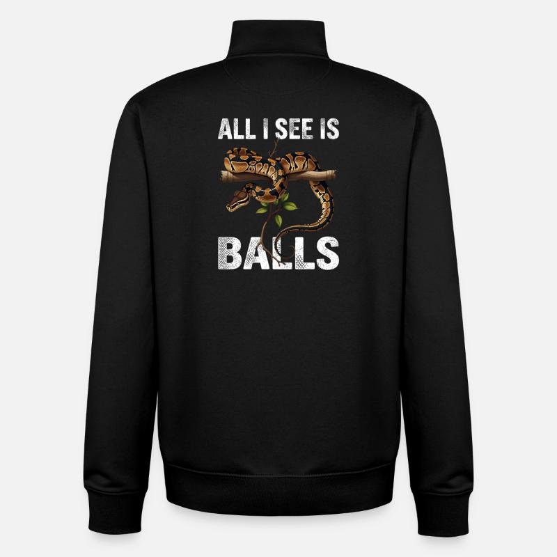 Königspython Schlangen Liebhaber Terrarium Python - Unisex Organic Zip Sweatshirt von Stanley/Stella - Schwarz