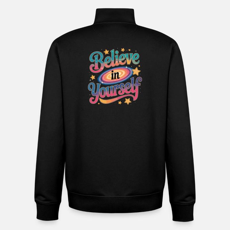 Croyez en vous - Galaxy - Sweat zippé unisexe en coton bio Stanley/Stella - noir