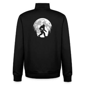 Bigfoot Rugby Player Moon - Unisex Organic Zip Sweatshirt by Stanley/Stella - black - Back - AI Model Male 185 light (185cm)