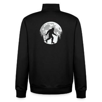 Bigfoot Roller Skating Mond - Unisex Organic Zip Sweatshirt von Stanley/Stella - Schwarz - Hinten - AI Model Male 185 light (185cm)