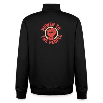 Macht dem Volk – Sozialistischer Antifa Tee - Unisex Organic Zip Sweatshirt von Stanley/Stella - Schwarz - Hinten - AI Model Male 185 light (185cm)