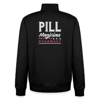 Pill magician, pharmacist, pharmacy technician - Unisex Organic Zip Sweatshirt by Stanley/Stella - black - Back - AI Model Male 185 light (185cm)