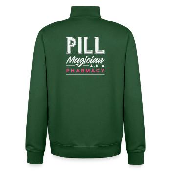 Pill magician, pharmacist, pharmacy technician - Unisex Organic Zip Sweatshirt by Stanley/Stella - bottle green - Back - AI Model Male 185 dark (185cm)