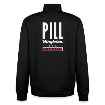 Pill magician, pharmacist, pharmacy technician - Unisex Organic Zip Sweatshirt by Stanley/Stella - black - Back - AI Model Male 185 light (185cm)