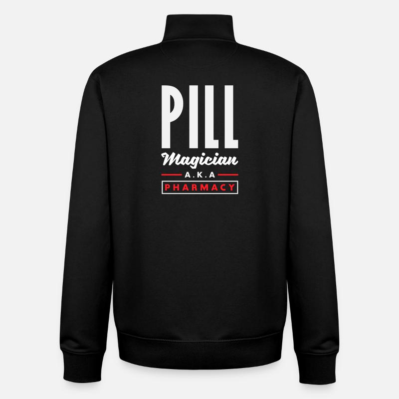 Pill magician, pharmacist, pharmacy technician - Unisex Organic Zip Sweatshirt by Stanley/Stella - black