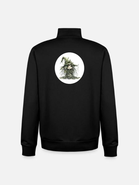 Waldfee Kobold im Blattwald - Unisex Organic Zip Sweatshirt von Stanley/Stella - Schwarz