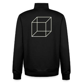 Geometric Wire Cube - Unisex Organic Zip Sweatshirt by Stanley/Stella - black - Back - AI Model Male 185 light (185cm)
