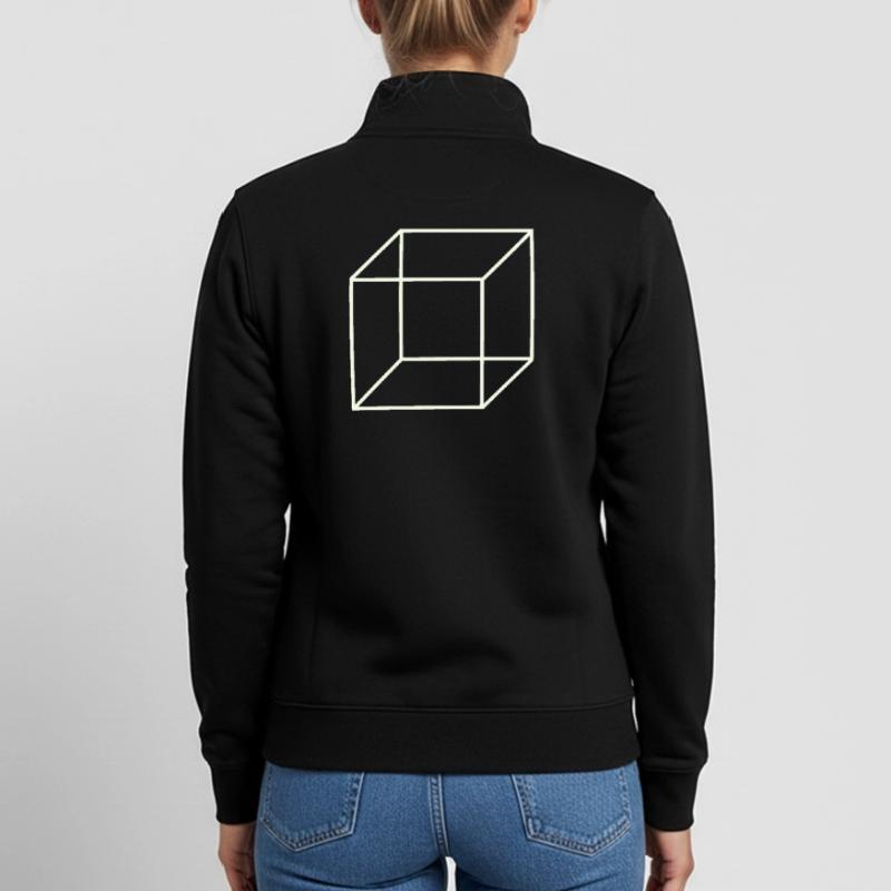 Geometric Wire Cube Unisex Organic Zip Sweatshirt by Stanley/Stella