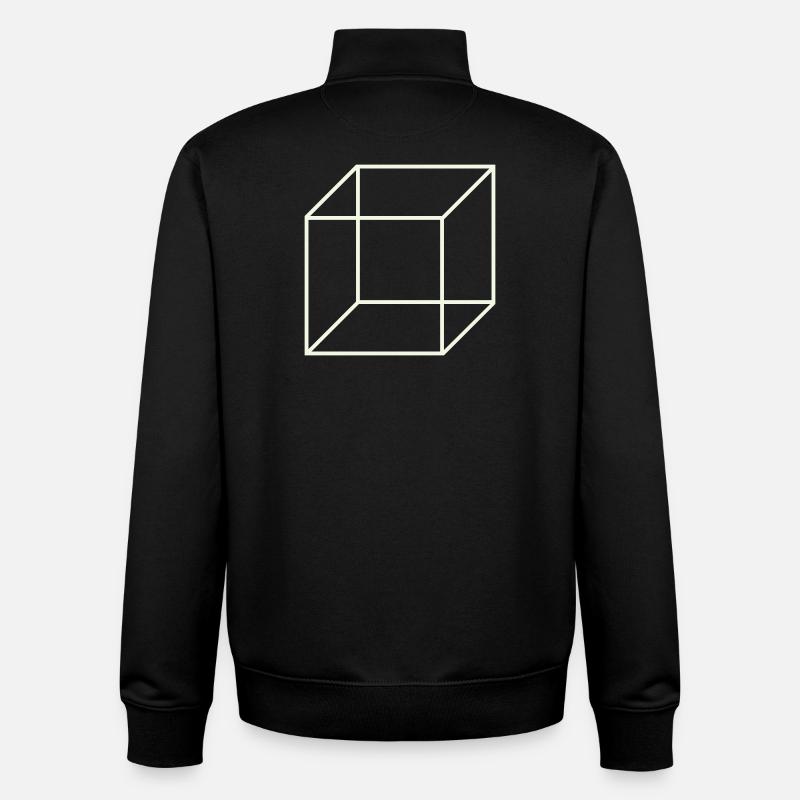 Geometric Wire Cube - Unisex Organic Zip Sweatshirt by Stanley/Stella - black